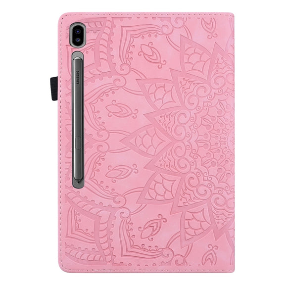For Samsung Galaxy Tab S9 FE+ Calf Texture Embossed Leather Tablet Case(Pink)