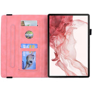 For Samsung Galaxy Tab S9 FE+ Calf Texture Embossed Leather Tablet Case(Pink)