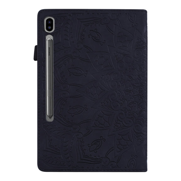 For Samsung Galaxy Tab S11 / S10 / S9 FE Calf Texture Embossed Leather Tablet Case(Black)
