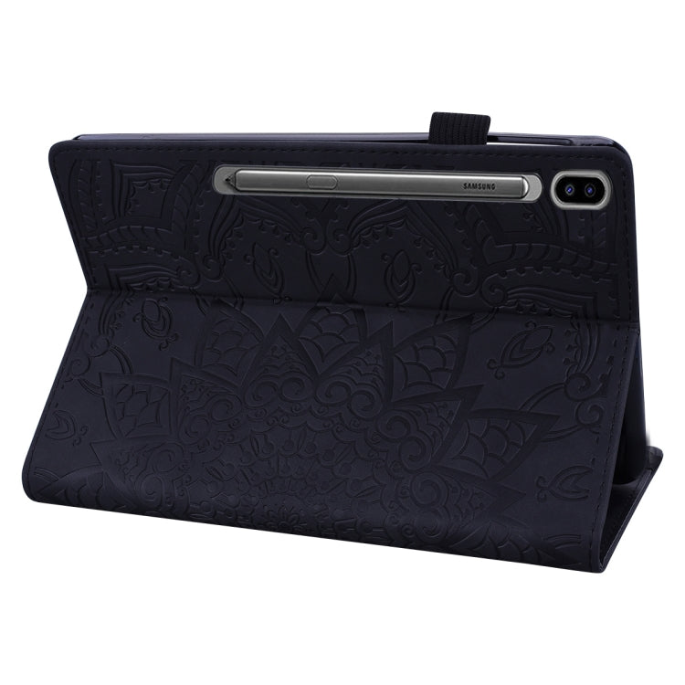 For Samsung Galaxy Tab S11 / S10 / S9 FE Calf Texture Embossed Leather Tablet Case(Black)