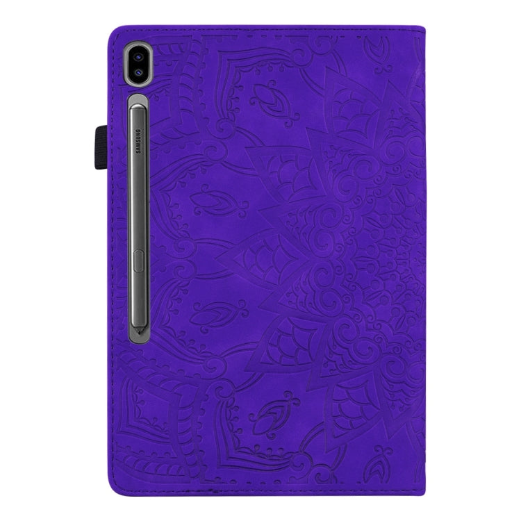 For Samsung Galaxy Tab S9 FE Calf Texture Embossed Leather Tablet Case(Purple)
