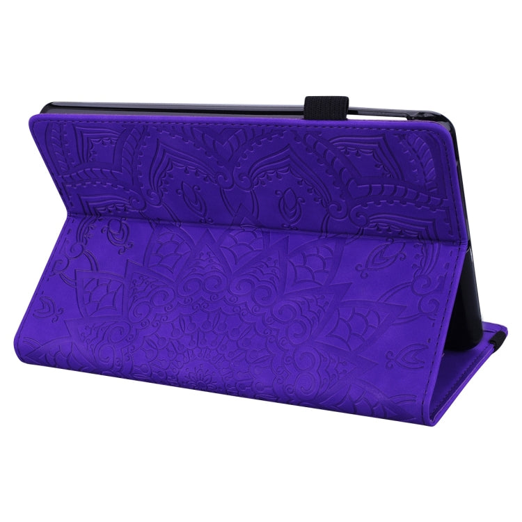 For Samsung Galaxy Tab S9 FE Calf Texture Embossed Leather Tablet Case(Purple)