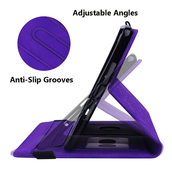 For Samsung Galaxy Tab S9 FE Calf Texture Embossed Leather Tablet Case(Purple)