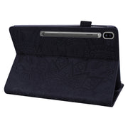 For Samsung Galaxy Tab S9 Ultra Calf Texture Embossed Leather Tablet Case(Black)