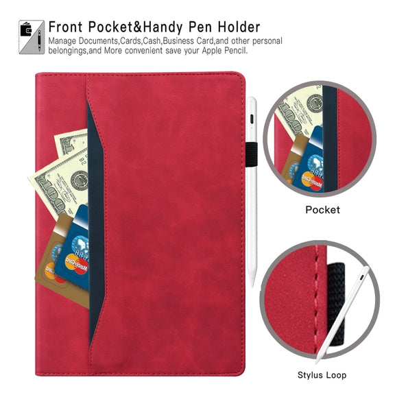For Lenovo Tab P12 12.7 Splicing Shockproof Leather Tablet Case(Red)