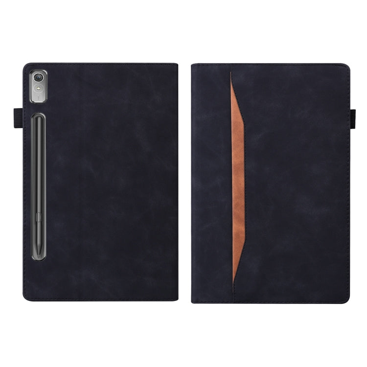 For Lenovo Tab P12 12.7 Splicing Shockproof Leather Tablet Case(Black)