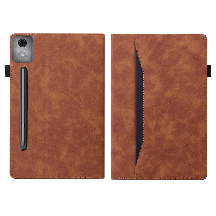 For Lenovo Xiaoxin Pad Pro 12.7 Splicing Shockproof Leather Tablet Case(Brown)