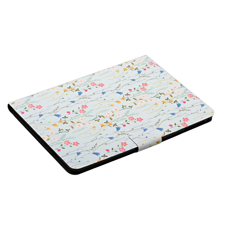 For Samsung Galaxy Tab A9 Flower Pattern Horizontal Flip PU Tablet Case with Sleep / Wake-up Function(Small Floral)