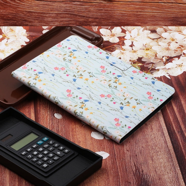 For Samsung Galaxy Tab A9 Flower Pattern Horizontal Flip PU Tablet Case with Sleep / Wake-up Function(Small Floral)