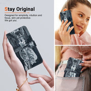 For Google Pixel 9 Crystal Texture Colored Drawing Leather Phone Case(Cat Tiger Reflection)