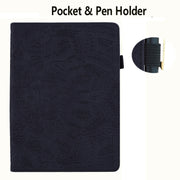 For Lenovo Tab P12 12.7 Calf Texture Embossed Leather Tablet Case(Black)