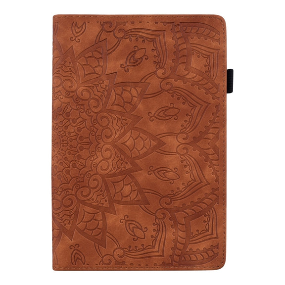 For Lenovo Tab P12 12.7 Calf Texture Embossed Leather Tablet Case(Brown)
