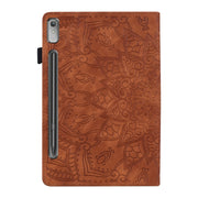 For Lenovo Tab P12 12.7 Calf Texture Embossed Leather Tablet Case(Brown)