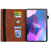 For Lenovo Tab P12 12.7 Calf Texture Embossed Leather Tablet Case(Brown)