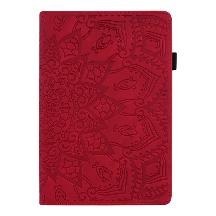 For Lenovo Tab P12 12.7 Calf Texture Embossed Leather Tablet Case(Red)