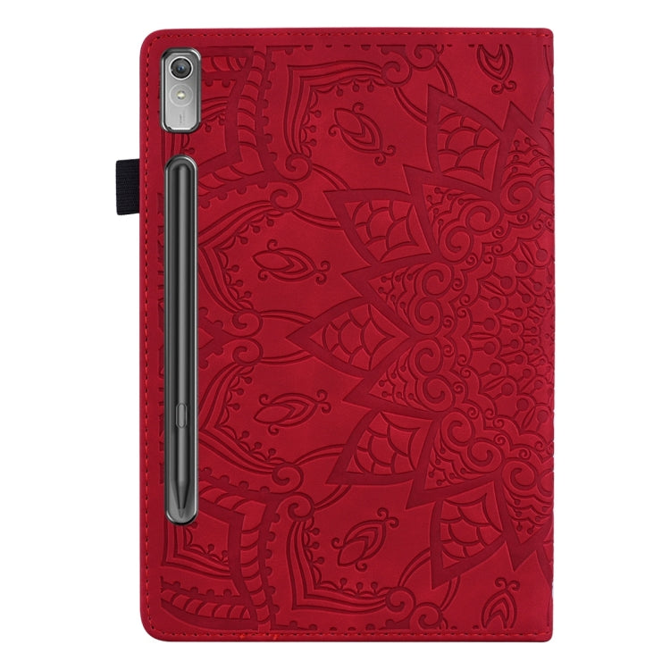 For Lenovo Tab P12 12.7 Calf Texture Embossed Leather Tablet Case(Red)