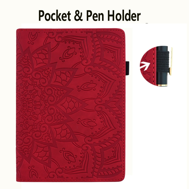 For Lenovo Tab P12 12.7 Calf Texture Embossed Leather Tablet Case(Red)