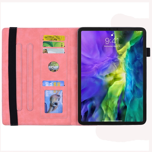 For Lenovo Tab P12 12.7 Calf Texture Embossed Leather Tablet Case(Pink)