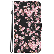 For iPhone 16e Crystal Texture Colored Drawing Leather Phone Case(Plum Bossom)