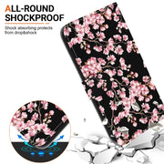 For iPhone 16e Crystal Texture Colored Drawing Leather Phone Case(Plum Bossom)