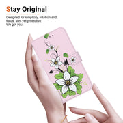 For iPhone 16e Crystal Texture Colored Drawing Leather Phone Case(Lily)