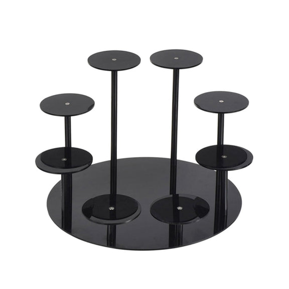 YX034 Acrylic Cupcake Shelf Cartoon Cake Display Stand(Black)