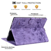 For Lenovo Tab P12 12.7 Cartoon Sakura Cat Embossed Leather Tablet Case(Purple)