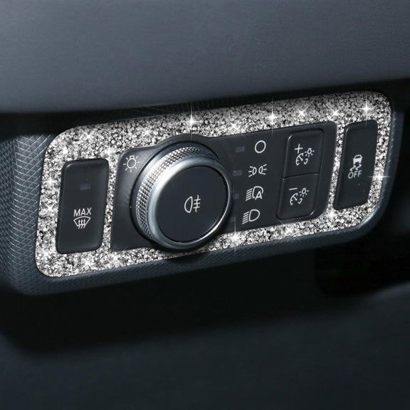 For Ford Mustang Mach E 2021 Car Headlight Switch Panel Diamond Decorative Sticker