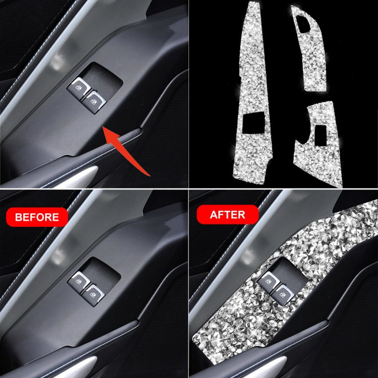For Chevrolet Corvette C7 2014-2019 Car Door Button Panel Diamond Decorative Sticker, Left Drive