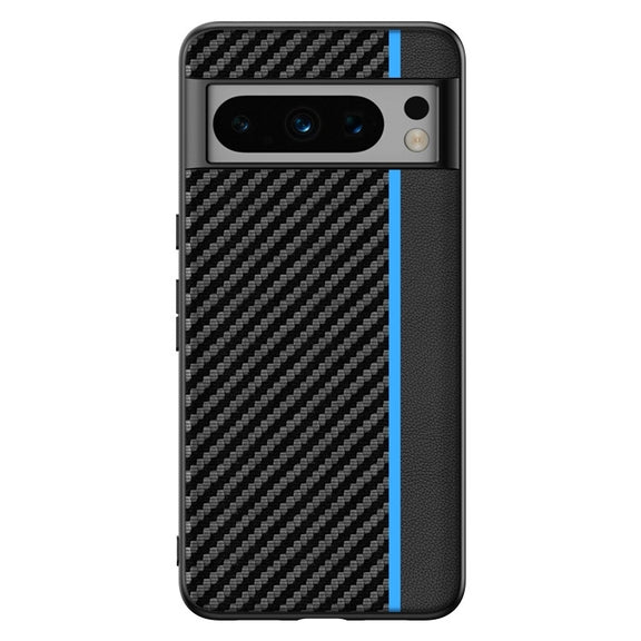 For Google Pixel 9 Ultra-thin Carbon Fiber Texture Printing Phone Case(Black Blue)