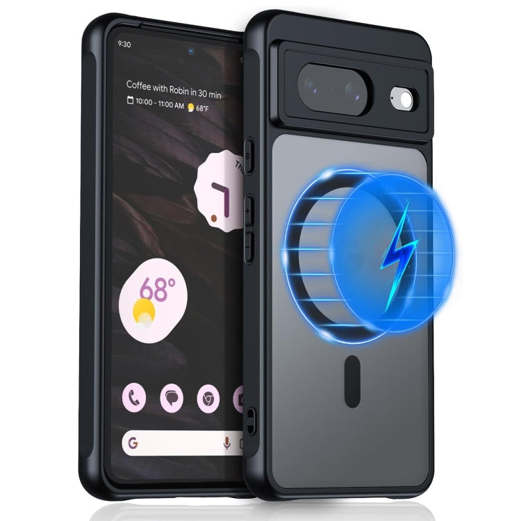 For Google Pixel 9 MagSafe Ultra-thin Translucent PC+TPU Phone Case(Black)