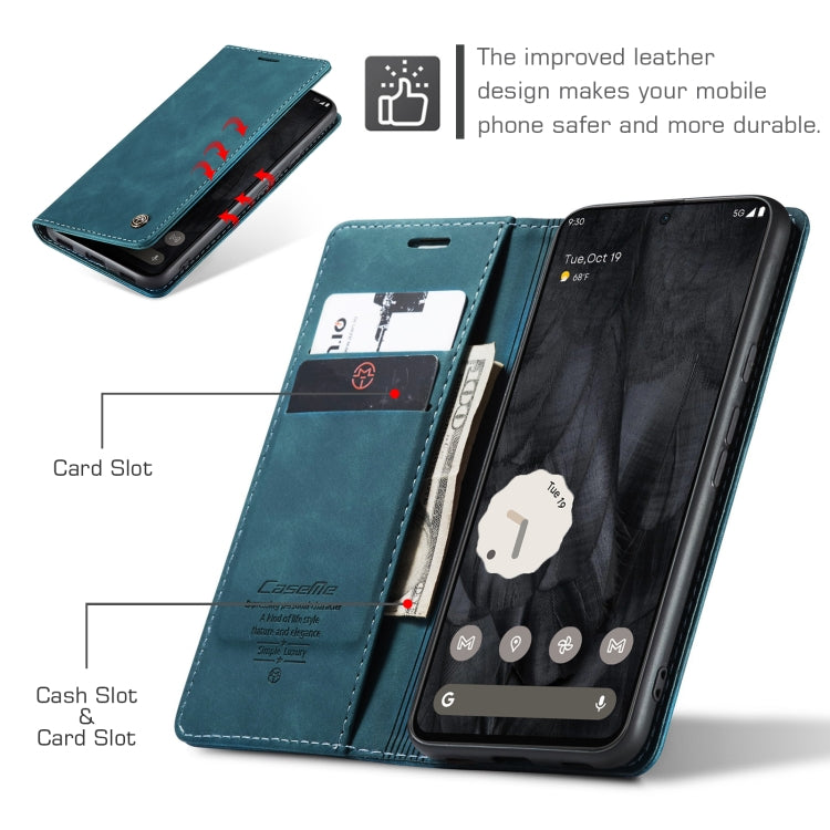 For Google Pixel 8 Pro CaseMe 013 Multifunctional Horizontal Flip Leather Phone Case(Blue)