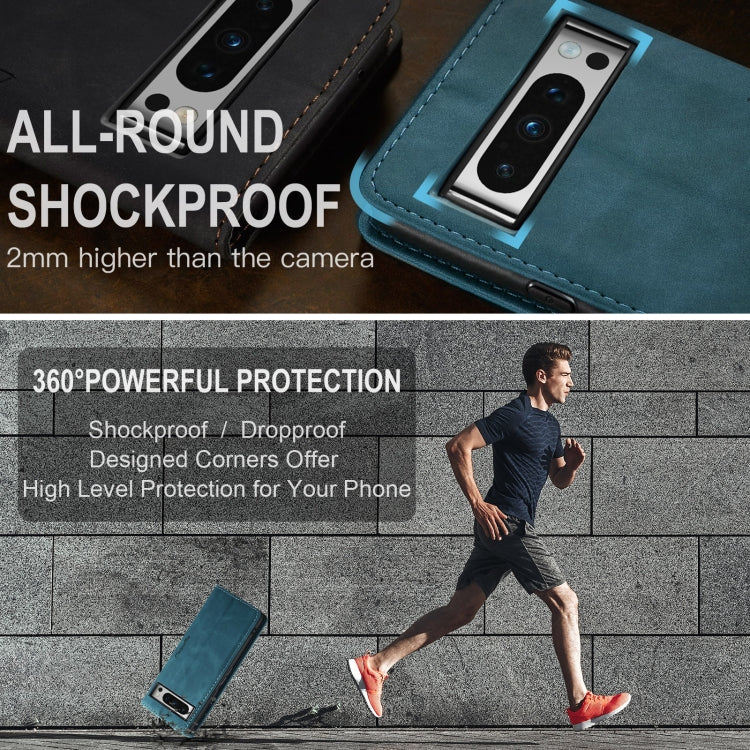 For Google Pixel 8 Pro CaseMe 013 Multifunctional Horizontal Flip Leather Phone Case(Blue)
