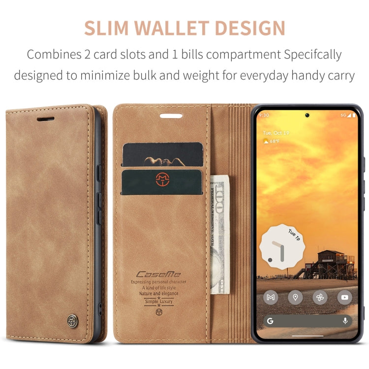 For Google Pixel 9 / 9 Pro CaseMe 013 Multifunctional Horizontal Flip Leather Phone Case(Brown)