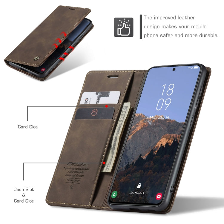 For Samsung Galaxy S24 5G CaseMe 013 Multifunctional Horizontal Flip Leather Phone Case(Coffee)
