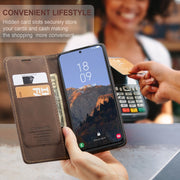 For Samsung Galaxy S24 5G CaseMe 013 Multifunctional Horizontal Flip Leather Phone Case(Coffee)