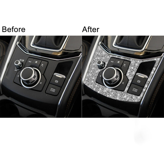 For Mazda CX-5 2017-2018 Car Electronic Handbrake Panel Diamond Decorative Sticker, Right Drive