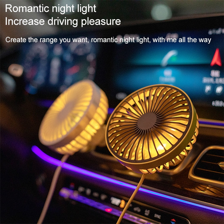 F829 Portable Car Air Outlet Electric Cooling Fan with LED Light(Yellow)
