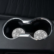 For Ford Mustang 2015-2020 Car Water Cup Holder Base Diamond Decoration Sticker, Left and Right Drive