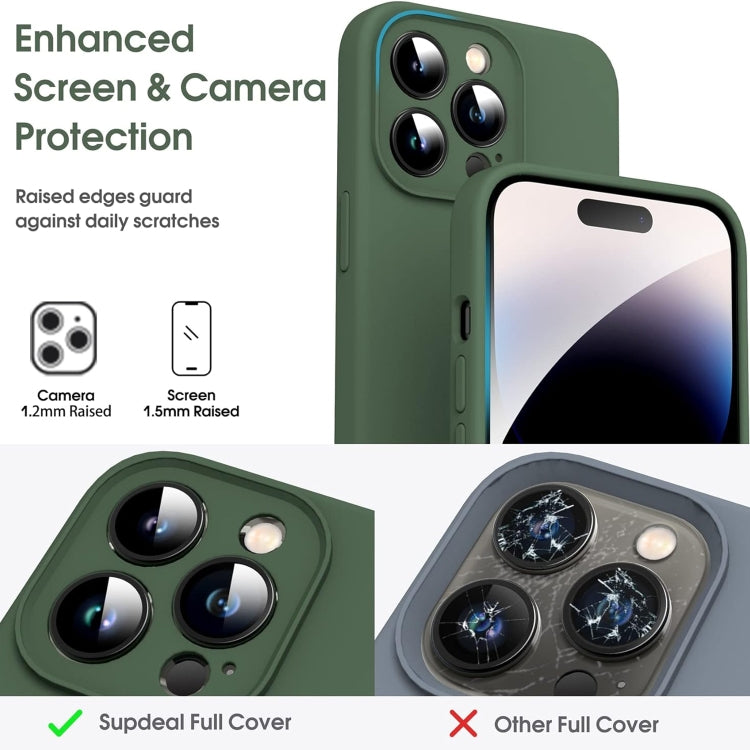 For iPhone 16 Pro Max Microfiber Liquid Silicone Shockproof Phone Case(Dark Green)