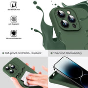 For iPhone 16 Pro Max Microfiber Liquid Silicone Shockproof Phone Case(Dark Green)