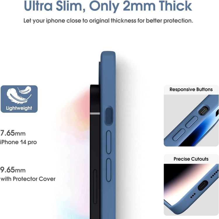 For iPhone 16 Microfiber Liquid Silicone Shockproof Phone Case(Blue)