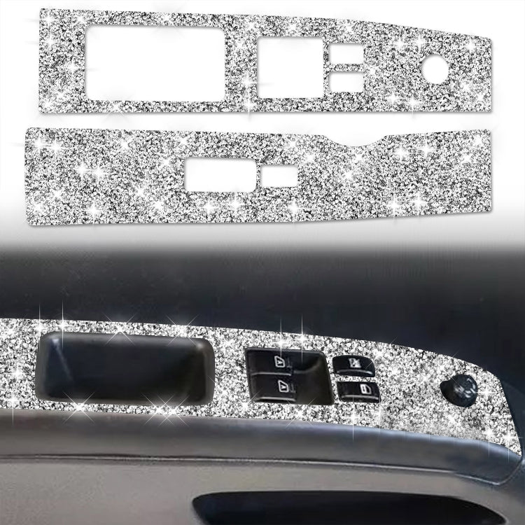 For Nissan 350Z 2003-2009 2pcs Car Glass Lift Diamond Decorative Sticker, Left Drive