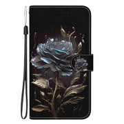 For Xiaomi 13T / 13T Pro / Redmi K60 Ultra Crystal Texture Colored Drawing Leather Phone Case(Black Rose)