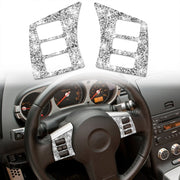 For Nissan 350Z 2003-2009 2pcs Car Steering Wheel Button Frame A Diamond Sticker,Left and Right Drive Universal
