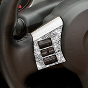 For Nissan 350Z 2003-2009 2pcs Car Steering Wheel Button Frame A Diamond Sticker,Left and Right Drive Universal