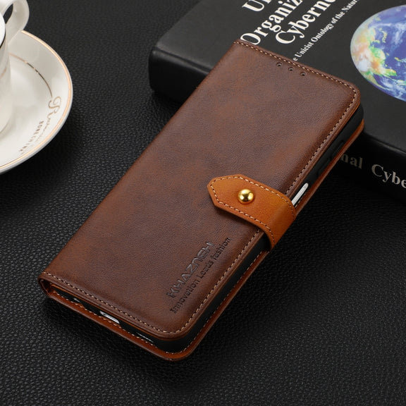 For Google Pixel 9 Pro KHAZNEH Dual-color Cowhide Texture Flip Leather Phone Case(Brown)