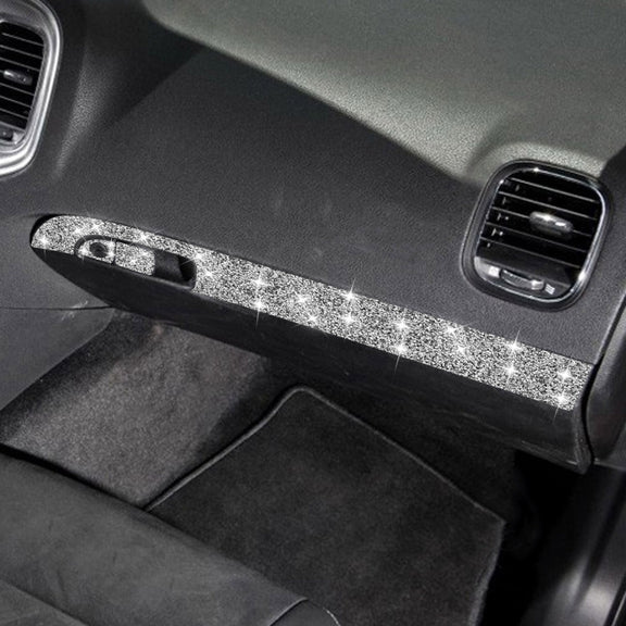 For Dodge Charger 2011-2014 3pcs/Set Car Front Passenger Seat Storage Box Handle Diamond Decorative Sticker, Left-hand Drive