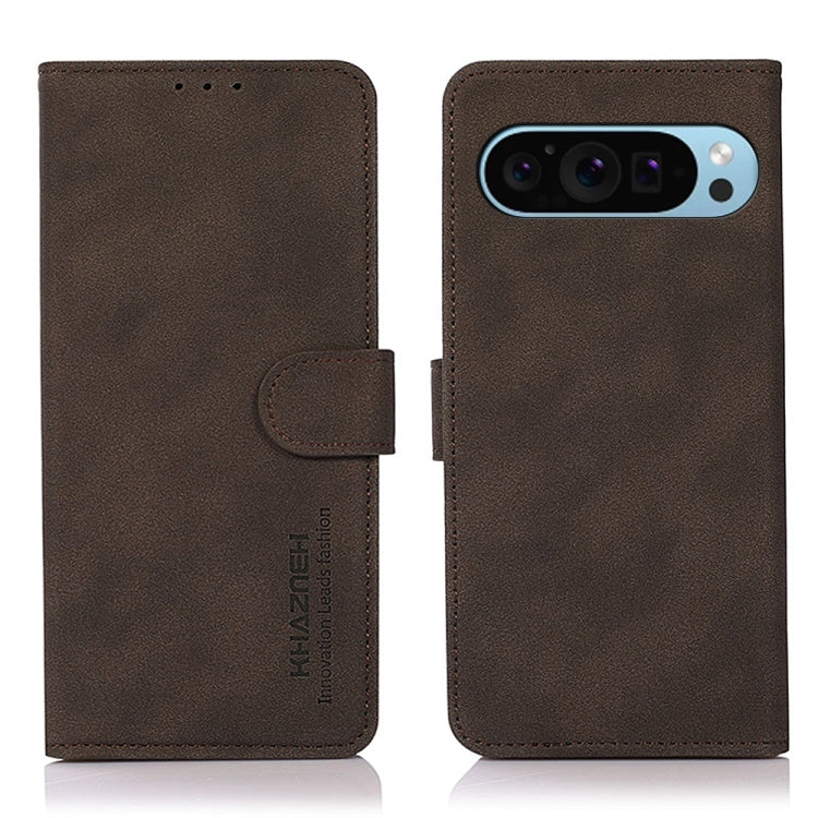 For Google Pixel 9 KHAZNEH Matte Texture Leather Phone Case(Brown)