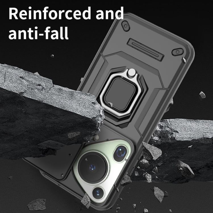 For Huawei Pura 70 Ultra Sliding Camshield TPU + PC Shockproof Phone Case with Holder(Black)